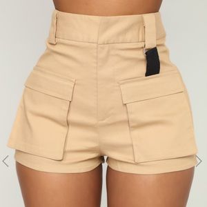 On Location Fashion nova tan shorts